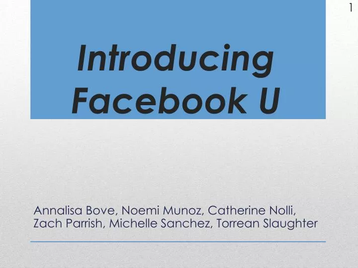 introducing facebook u