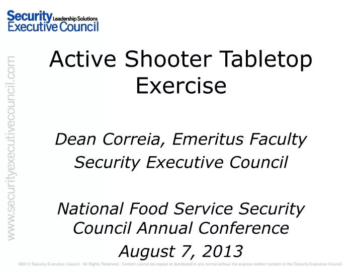 active shooter tabletop exercise