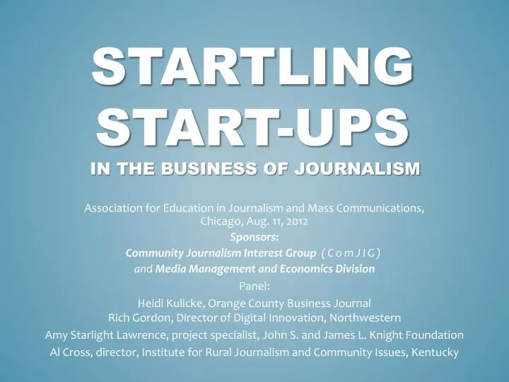 startling start ups in the business of journalism
