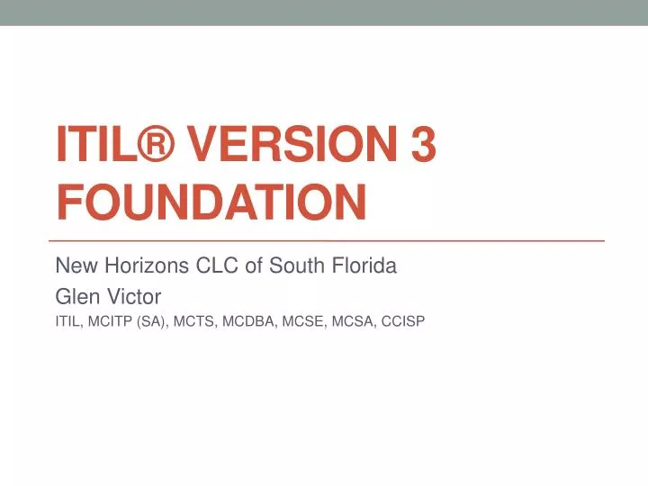 itil version 3 foundation