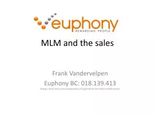 MLM and the sales