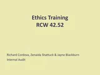 Ethics Training RCW 42.52