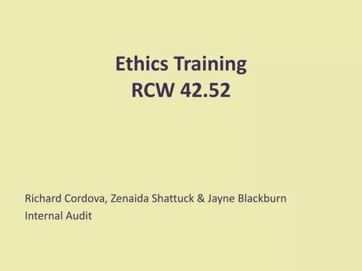 ethics training rcw 42 52