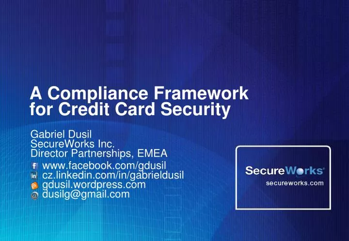 a compliance framework for credit card security