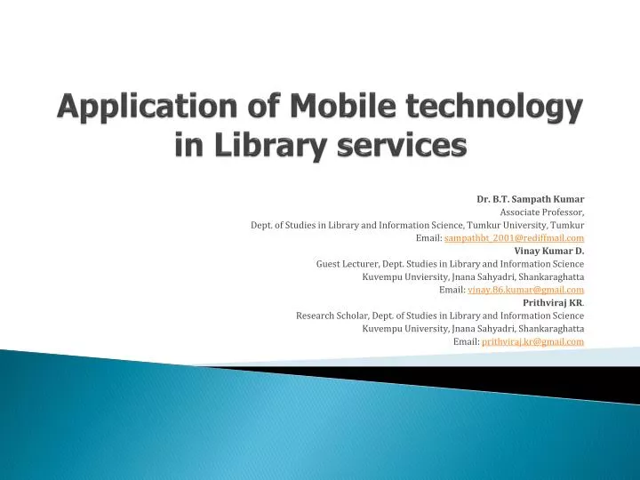 application of mobile technology in library services