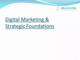 Digital Marketing &amp; Strategic Foundations