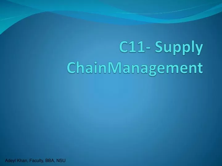 c11 supply chainmanagement