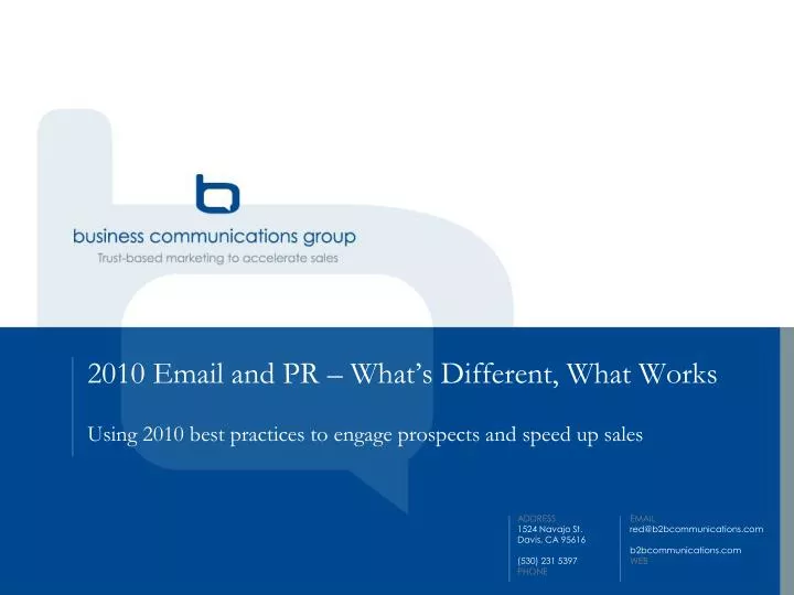 2010 email and pr what s different what works