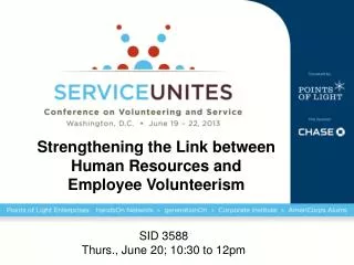 Strengthening the Link between Human Resources and Employee Volunteerism