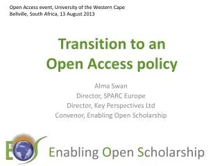 Transition to an Open Access policy