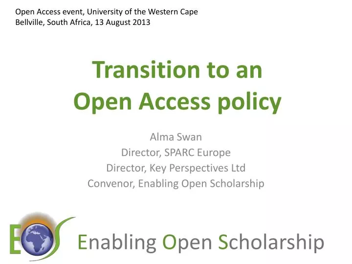 transition to an open access policy