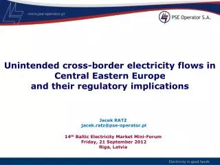 Unintended cross-border electricity flows in Central Eastern Europe and their regulatory implications