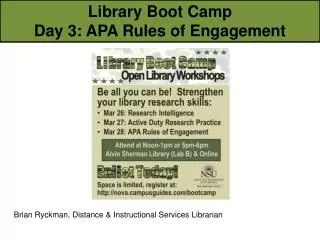 Library Boot Camp Day 3: APA Rules of Engagement