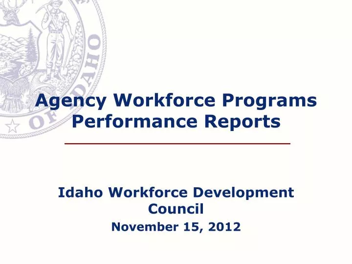 agency workforce programs performance reports