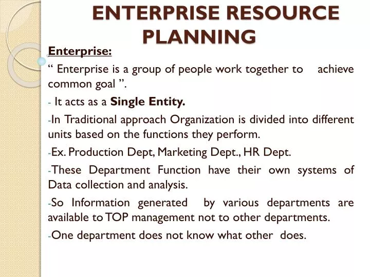 enterprise resource planning