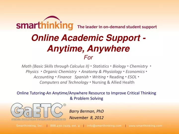 online academic support anytime anywhere for
