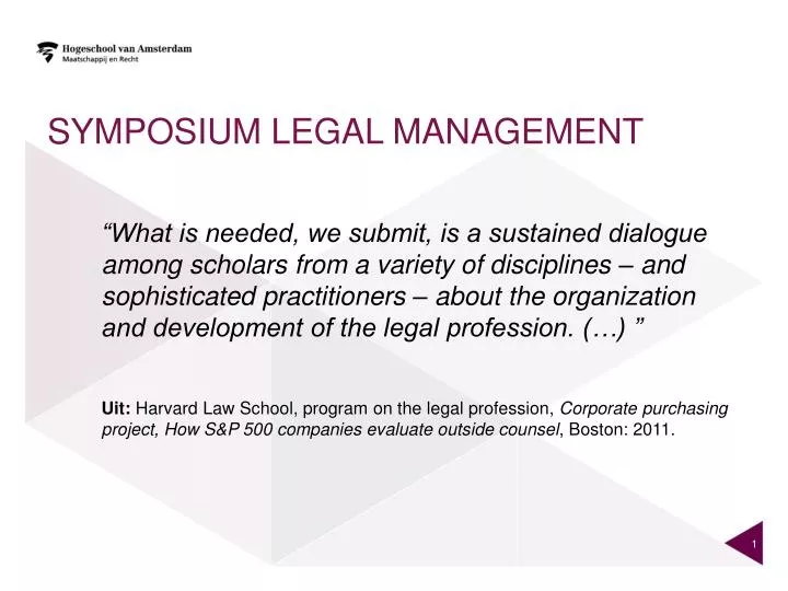 symposium legal management