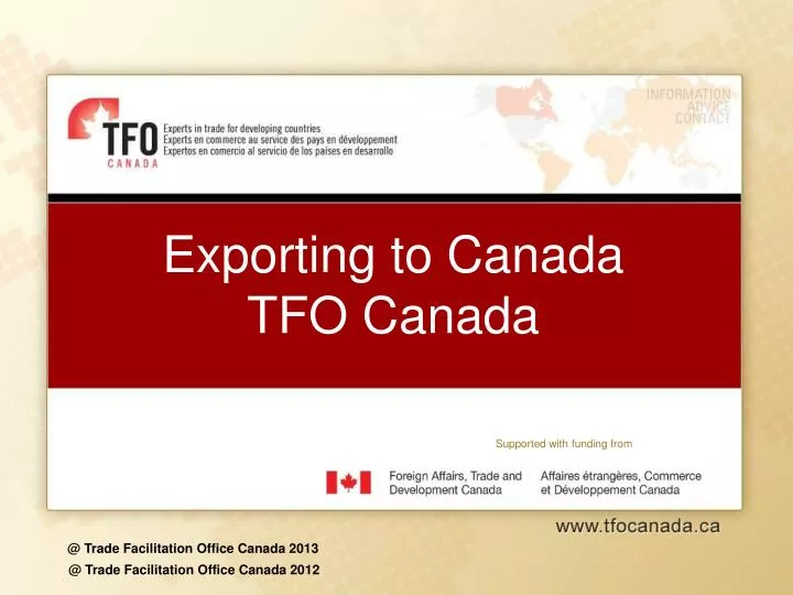 exporting to canada tfo canada