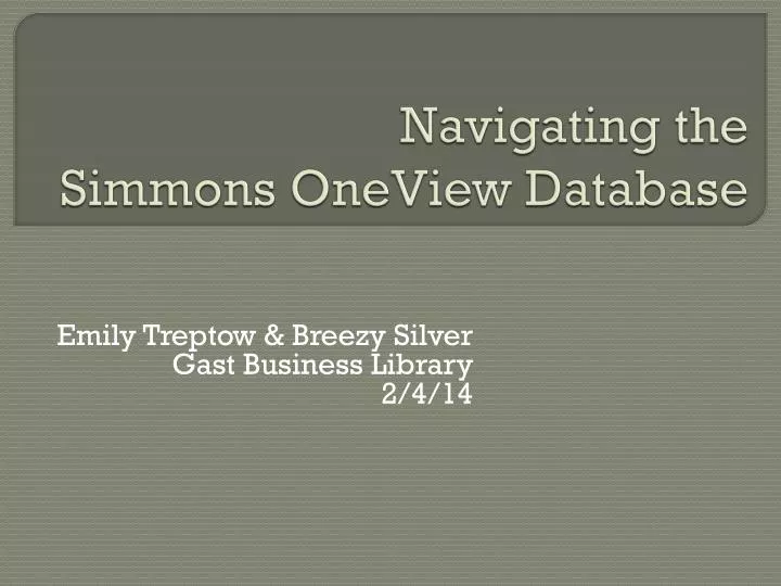 navigating the simmons oneview database