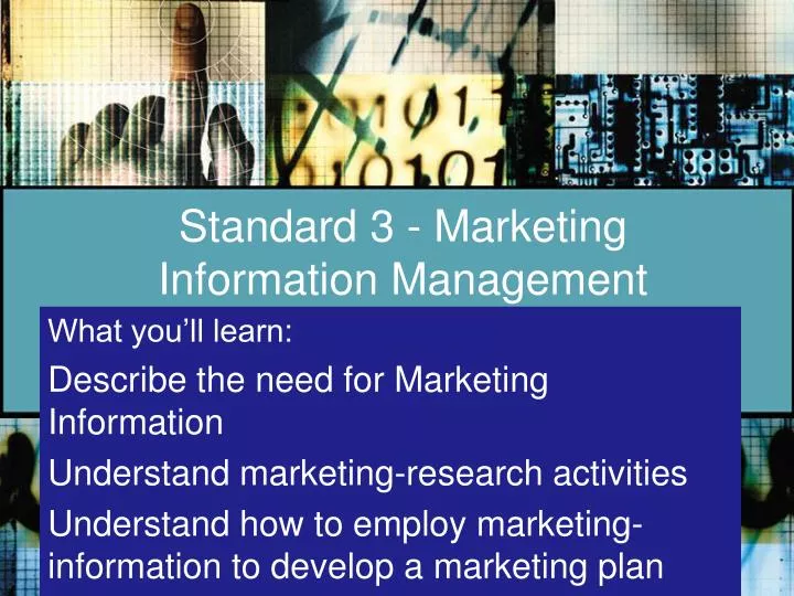 standard 3 marketing information management