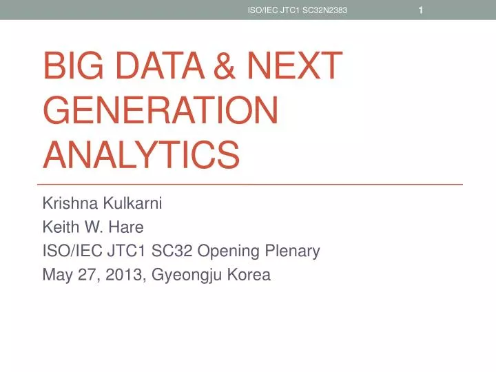 big data next generation analytics