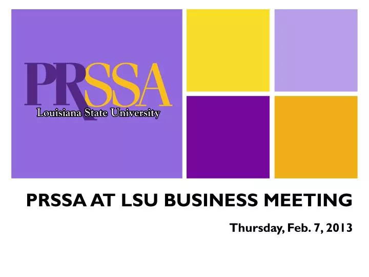 prssa at lsu business meeting