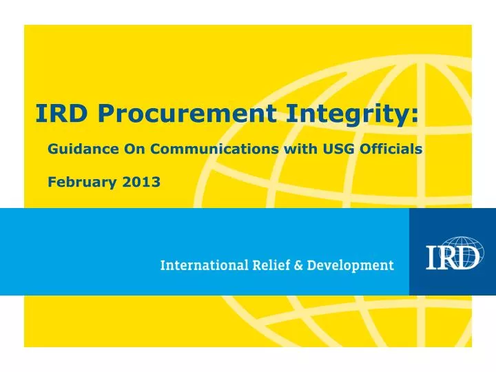 ird procurement integrity