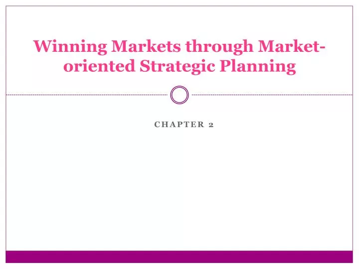 winning markets through market oriented strategic planning