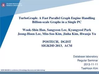 Database laboratory Regular Seminar 2013-11-11 TaeHoon Kim