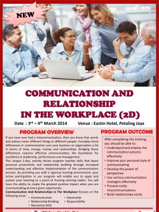 COMMUNICATION AND RELATIONSHIP IN THE WORKPLACE (2D)