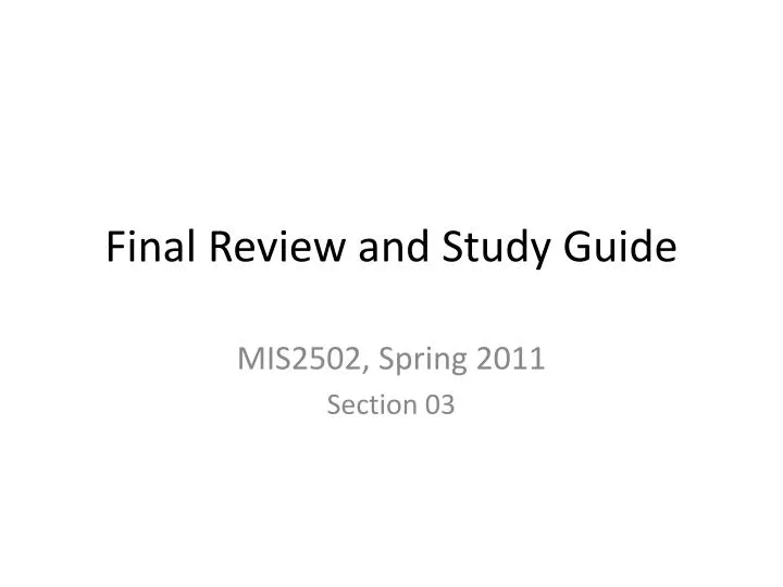 final review and study guide