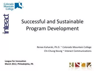Successful and Sustainable Program Development