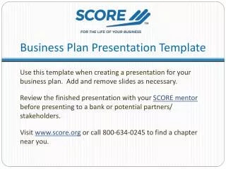 Business Plan Presentation Template