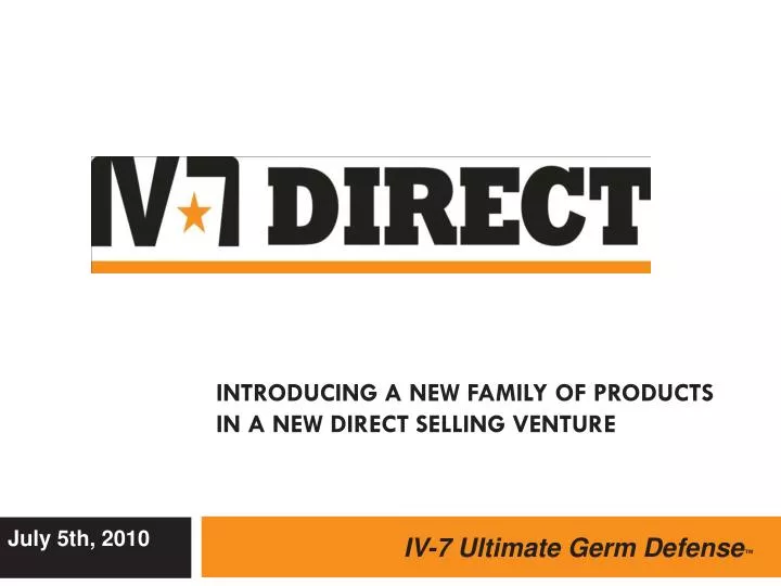 introducing a new family of products in a new direct selling venture