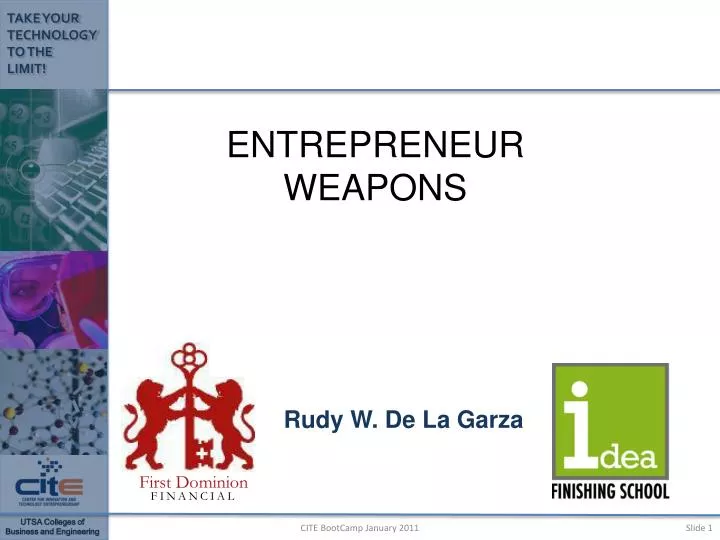 entrepreneur weapons