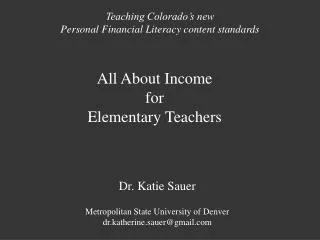 All About Income for Elementary Teachers