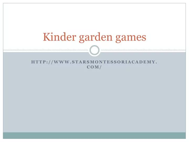 kinder garden games