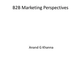 B2B Marketing Perspectives
