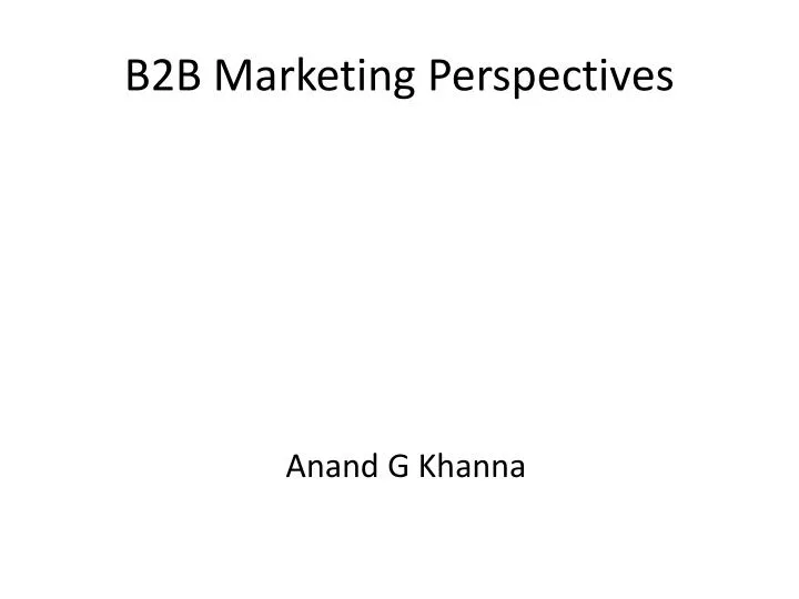 b2b marketing perspectives