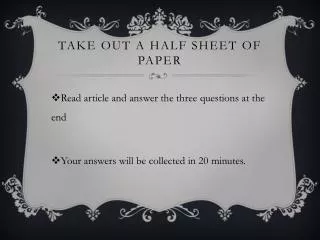 Take out a half sheet of paper