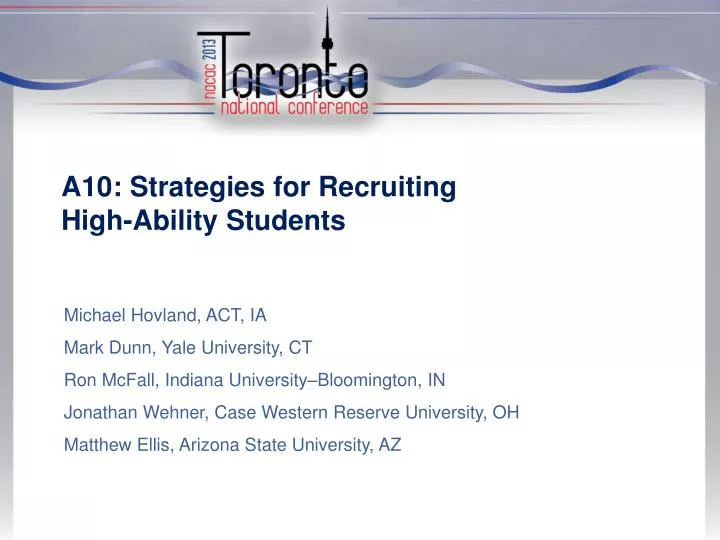a10 strategies for recruiting high ability students