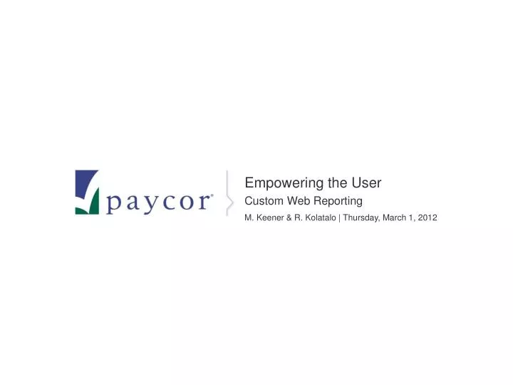 empowering the user custom web reporting