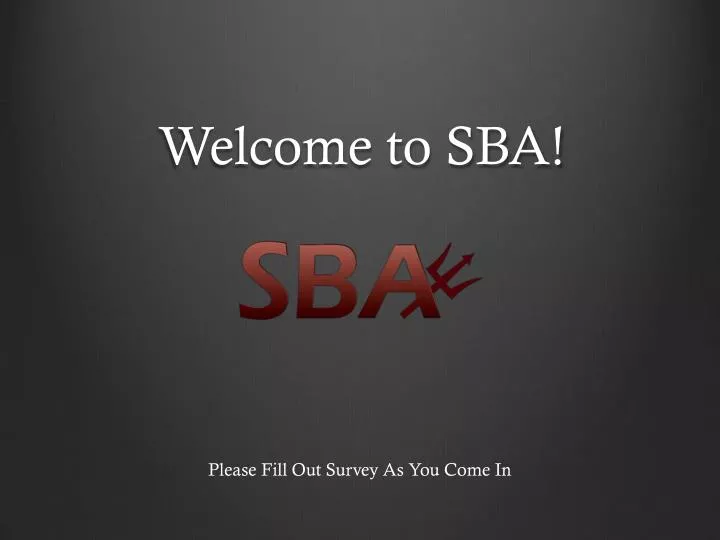 welcome to sba