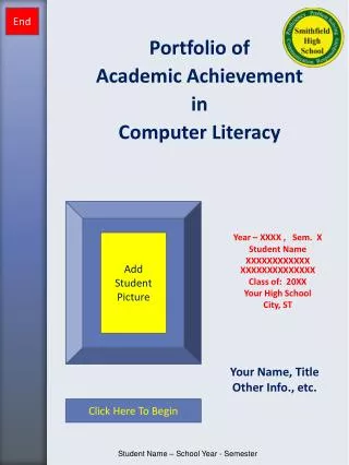 Portfolio of Academic Achievement in Computer Literacy