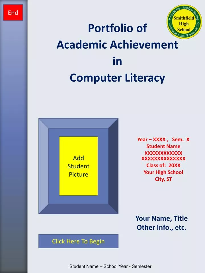portfolio of academic achievement in computer literacy