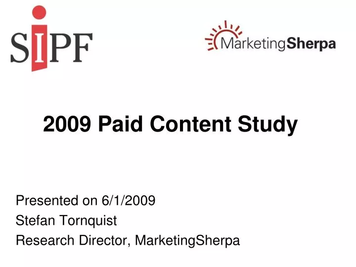 2009 paid content study