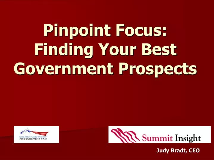 pinpoint focus finding your best government prospects