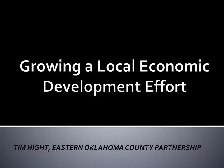 growing a local economic development effort