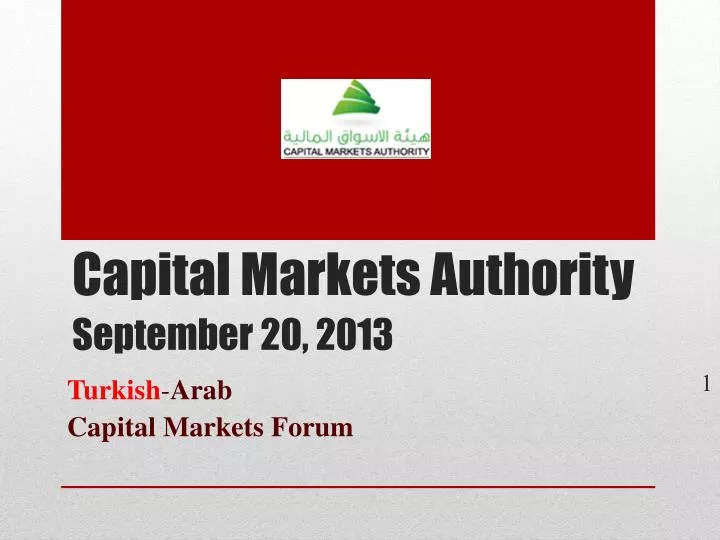 capital markets authority september 20 2013