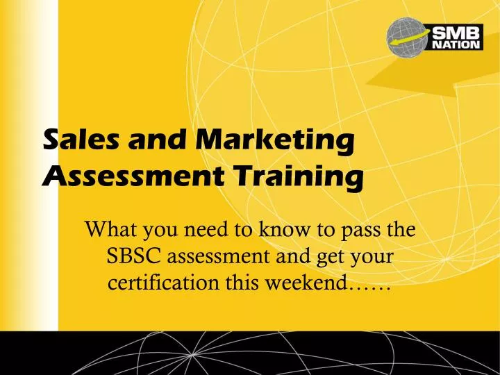 sales and marketing assessment training